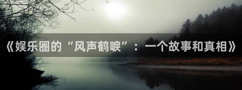 天辰娱乐怎么下载：《娱乐圈的“风声鹤唳”：一个故事和真相》